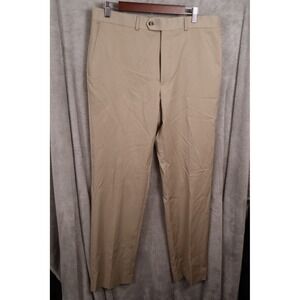 Madison Dress Pants Mens 36x32 Beige Tan Flat Front Career Business Casual